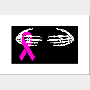 Breast Cancer Skeleton Hand Scary Halloween Posters and Art